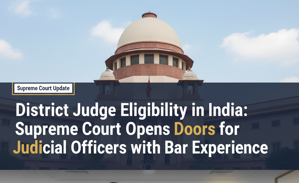 District Judge Eligibility in India: Supreme Court Opens Doors for Judicial Officers with Bar Experience